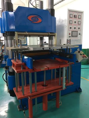 42KW Plate Vulcanizing Machine , Dual Tables 200 Ton Hot Pressing Molding Machine For Rubber Silicone Material